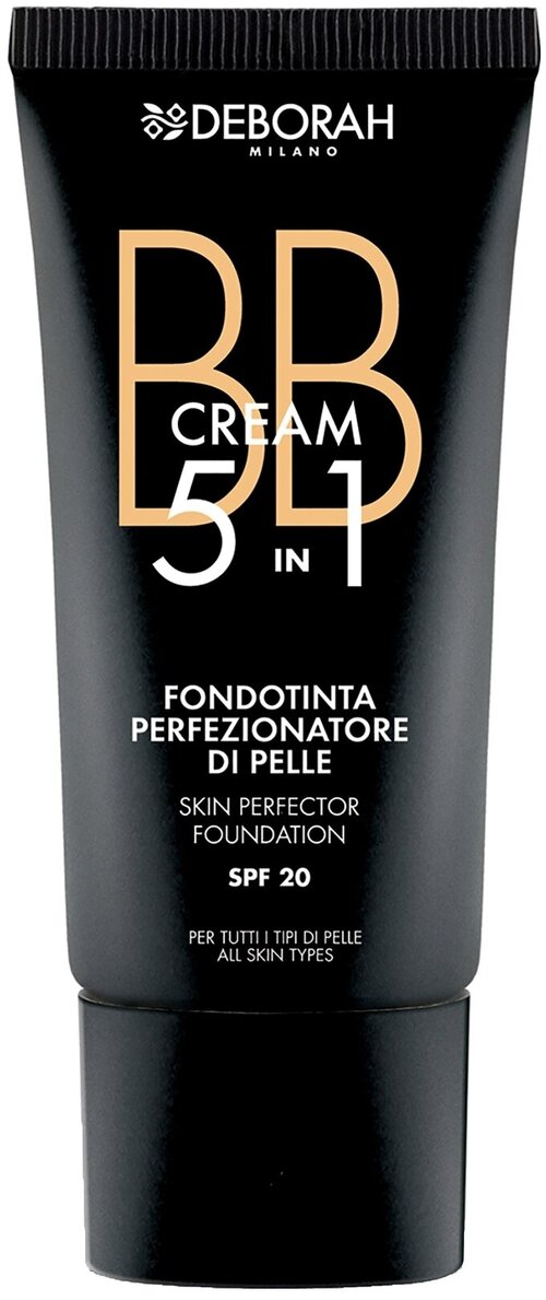 DEBORAH MILANO Тональный крем BB Cream 5 In 1 Skin Perfector Foundation, 30 мл, 00 Белоснежно розовый