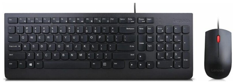 Комплект мыши и клавиатуры Lenovo Essential черный (4X30M39487)