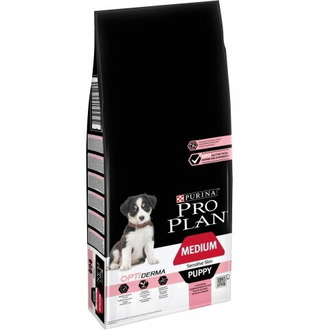PRO PLAN Puppy Medium Sensitive Skin сухой корм для щенков средних пород 10 - 25 кг с чувствительной кожей Лосось 3кг