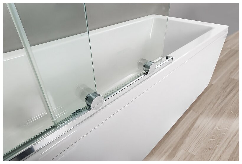 Шторка для ванны Cezares Stream VFS-11-80/150-C-Cr прозрачное стекло, профиль хром - фото №7