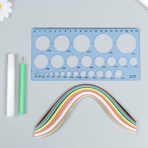 Набор для квиллинга клей ПВА инструмент для квиллинга 240 полосок 05 см микс 1шт 624₽