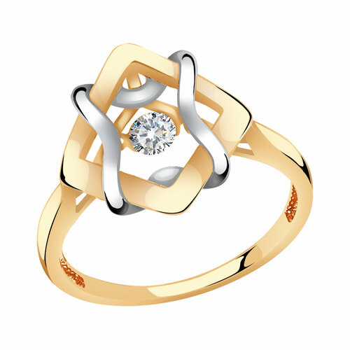 фото Кольцо diamant online, золото, 585 проба, фианит, размер 16.5