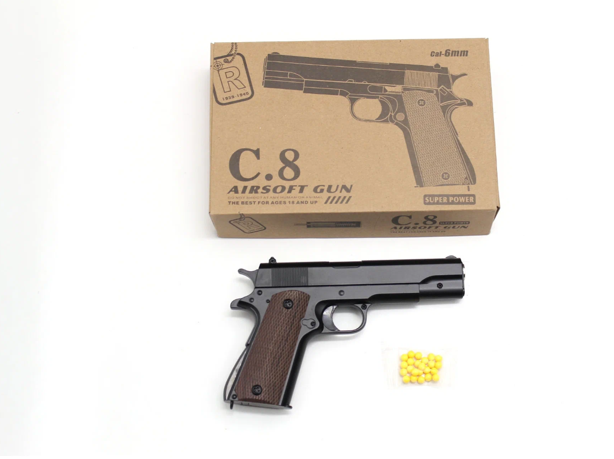 Пистолет игрушечный металл, модель Colt 1911 Classic C.8