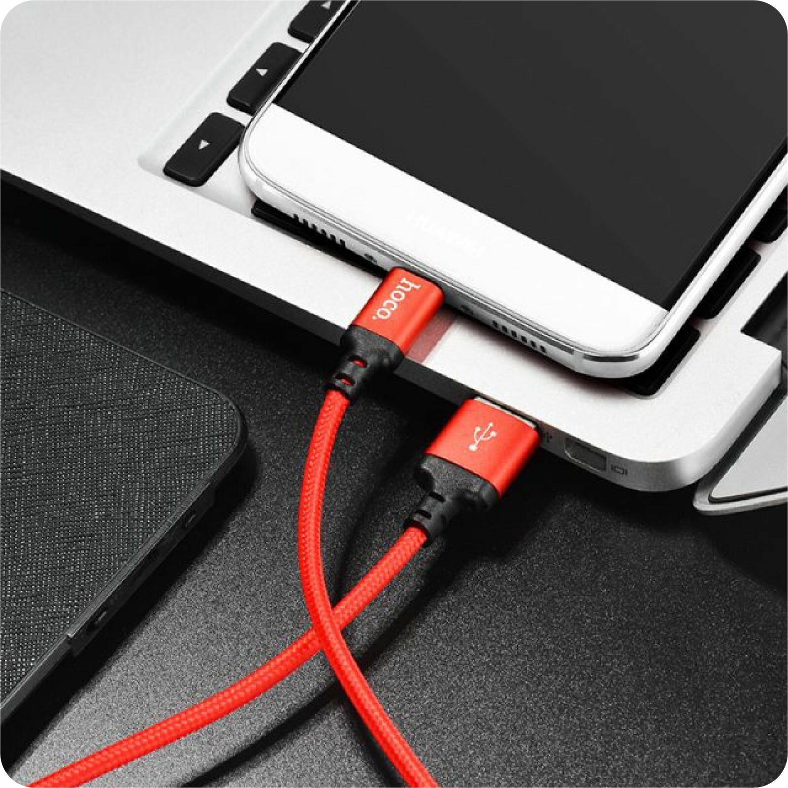 Кабель Micro USB, быстрая зарядка, 2 метра, нейлоновый, передача данных / шнур для телефона микро юсб для Android / Провод для андройд / Hoco. X14 — фото 1