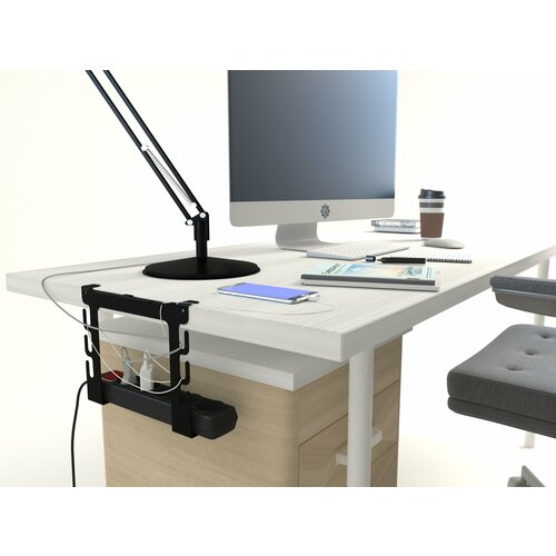 Держатель-органайзер для рабочего стола и сетевого фильтра, EMB-CSP-B, черный