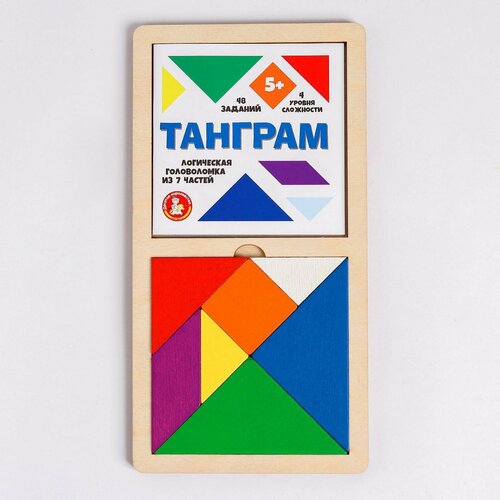 Игра головоломка деревянная «Танграм» (цв, бол) игра головоломка деревянная танграм цв бол