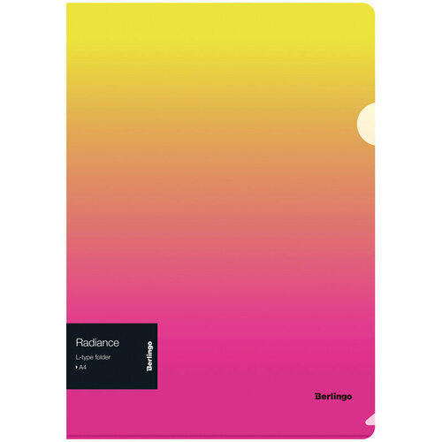Папка-уголок Berlingo Radiance, А4, 200мкм, желтый/розовый градиент папка уголок berlingo fantasy а4 200мкм пластик с рисунком lfp a4171
