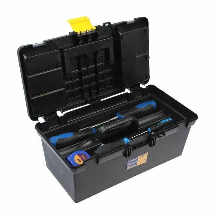 Ящик для инструмента, 16", 390 х 200 х 170 мм, пластиковый, лоток, два органайзера - фотография № 7