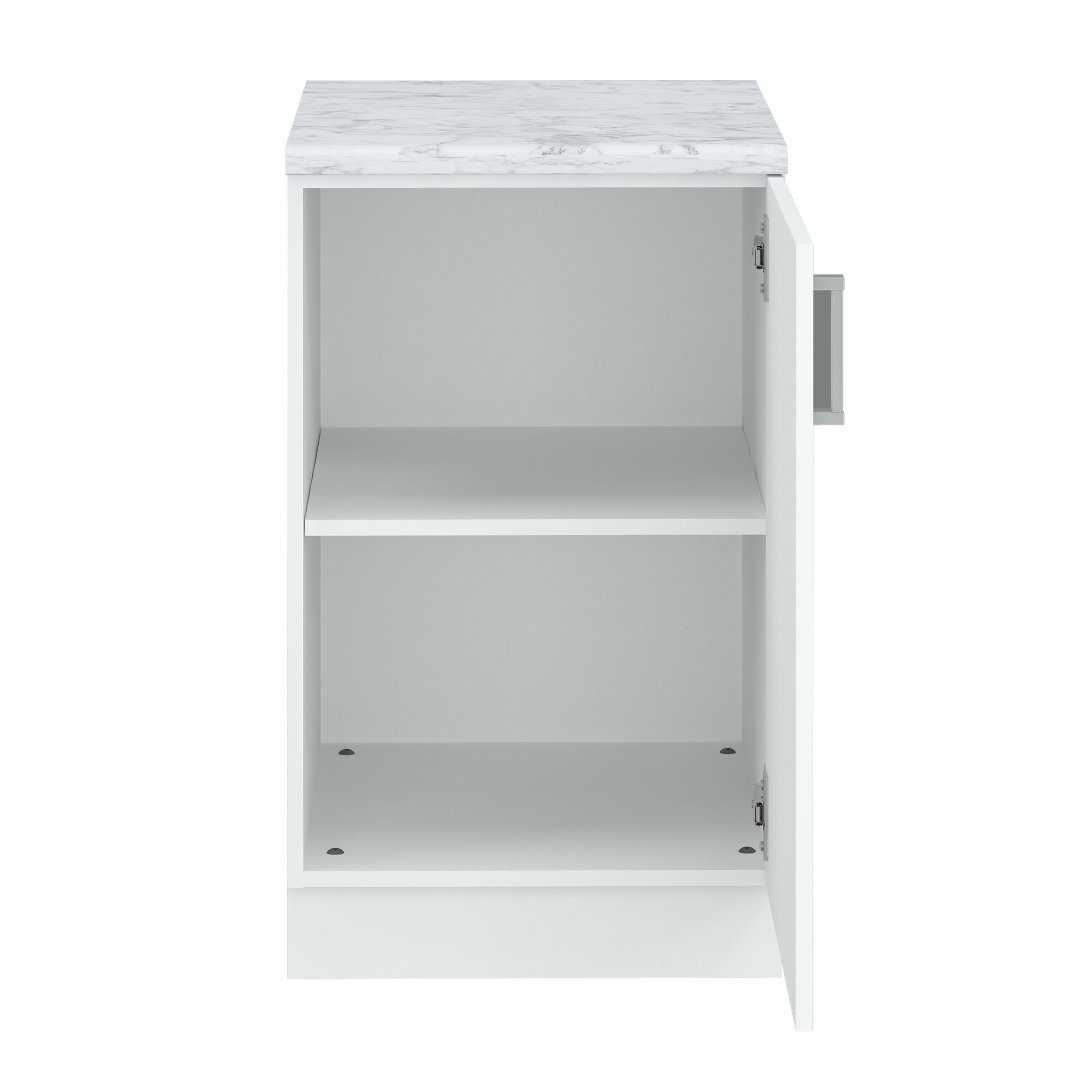 Кухонный модуль №12 со столешницей шкаф нижний напольный ЛДСП 50х60х84.5см белый мрамор - фотография № 5