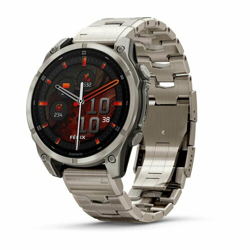 Часы Garmin fenix 8 - 47 mm AMOLED Sapphire GraphitTitanium Titanсветло-серый титановый ремешок 010-02904-40 201000₽