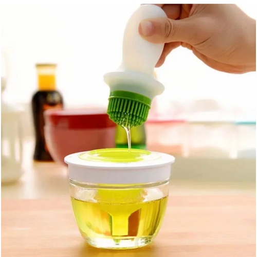 Маслёнка для кухни - прозрачный дозатор для масла с кисточкой 360₽