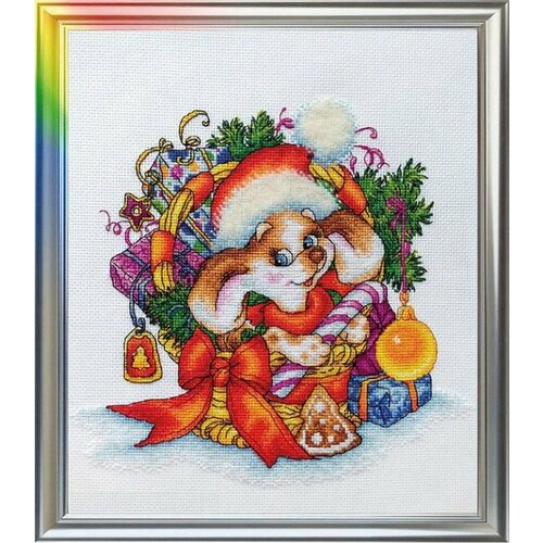 Набор для вышивания ЛанСвит Д-056 Новогодний щенок Счетный крест 23 x 28 см 1676₽