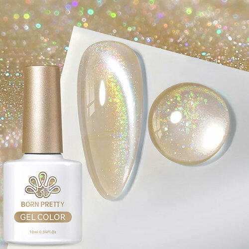 фото Born pretty, rainbow water light cat magnetic gel - гель-лак "кошачий глаз" rw-01, 10 мл
