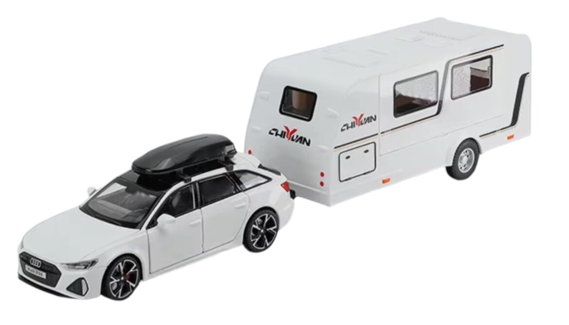 Коллекционная масштабная модель Audi RS6 RV Camper (Автодом) 1:32 (металл, свет, звук)