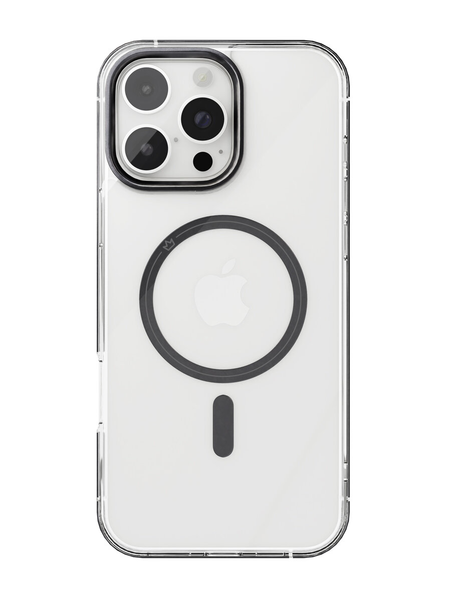 Чехол VLP, Element Case, для iPhone 16 ProMax, прозрачный, с чёрным, защита камеры — фото 1