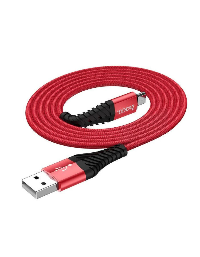 HOCO X38 Красный кабель USB 2.4A (microUSB) 1м