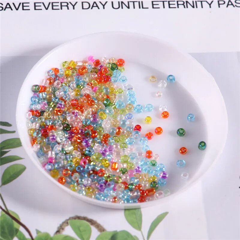 Бусины стеклянные прозрачные 2 мм 600 шт, isequins, AB Random Mix, 2mm 600Pcs