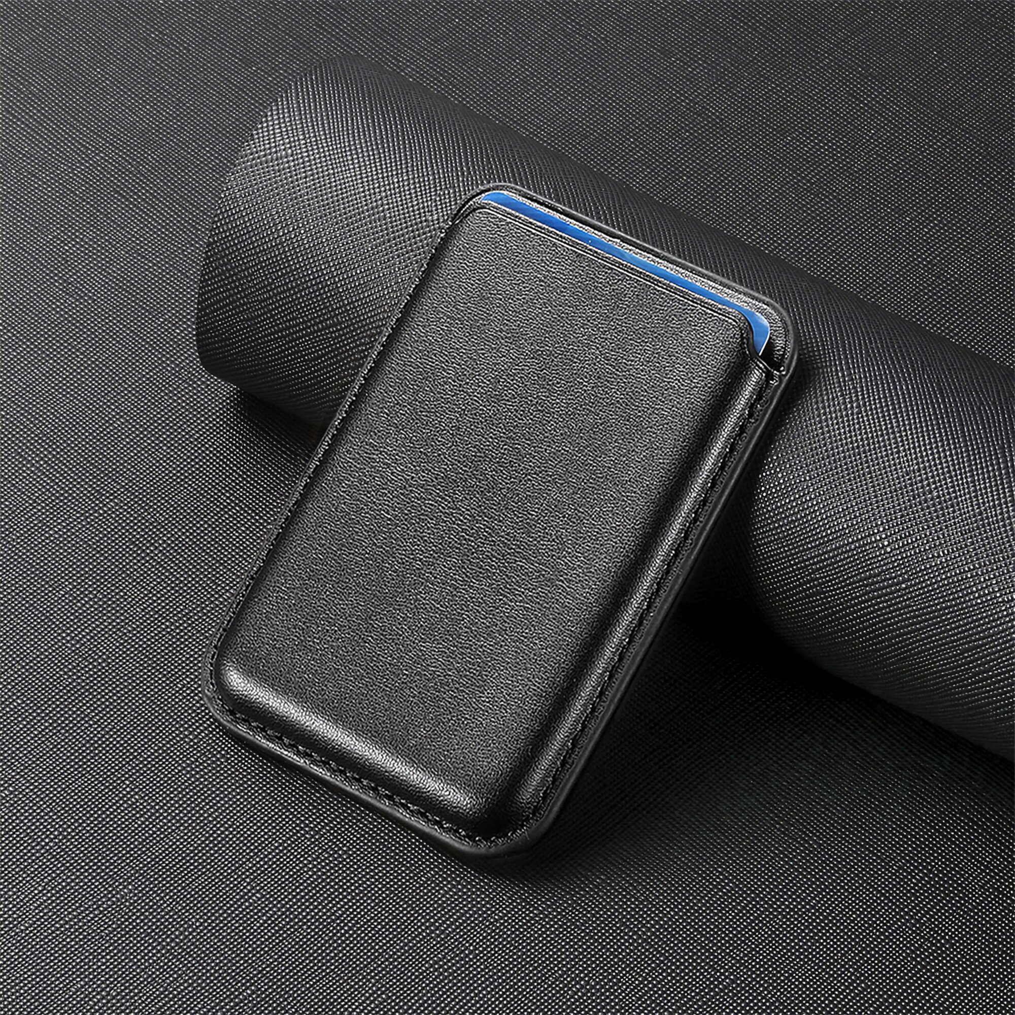 Картхолдер Magsafe Wallet Apple iPhone для хранения водительского удостоверения и кредитных карт (черный, с логотипом) — фото 1