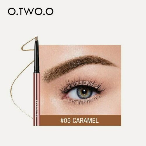 Изображение товара Карандаш для бровей O.TWO.O Fine Triangle тон 05 Caramel Коричневый стойкий ультратонкий
