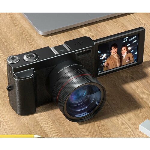 Цифровая камера с поворотным экраном и микрофоном 48Мп фото и видео 4K блог съемка с картой памяти 128ГБ 12000₽