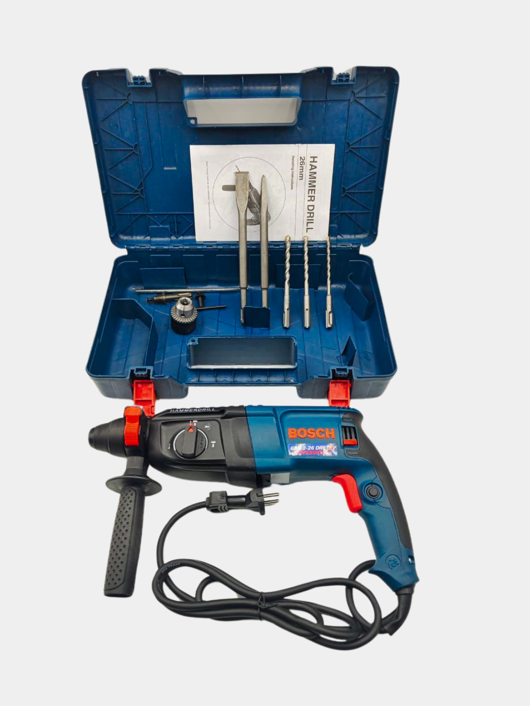 Перфоратор BOSCH SDS PLUS, 26 мм, 800 Вт, 900 об/мин, 5 буров в комплекте — фото 1