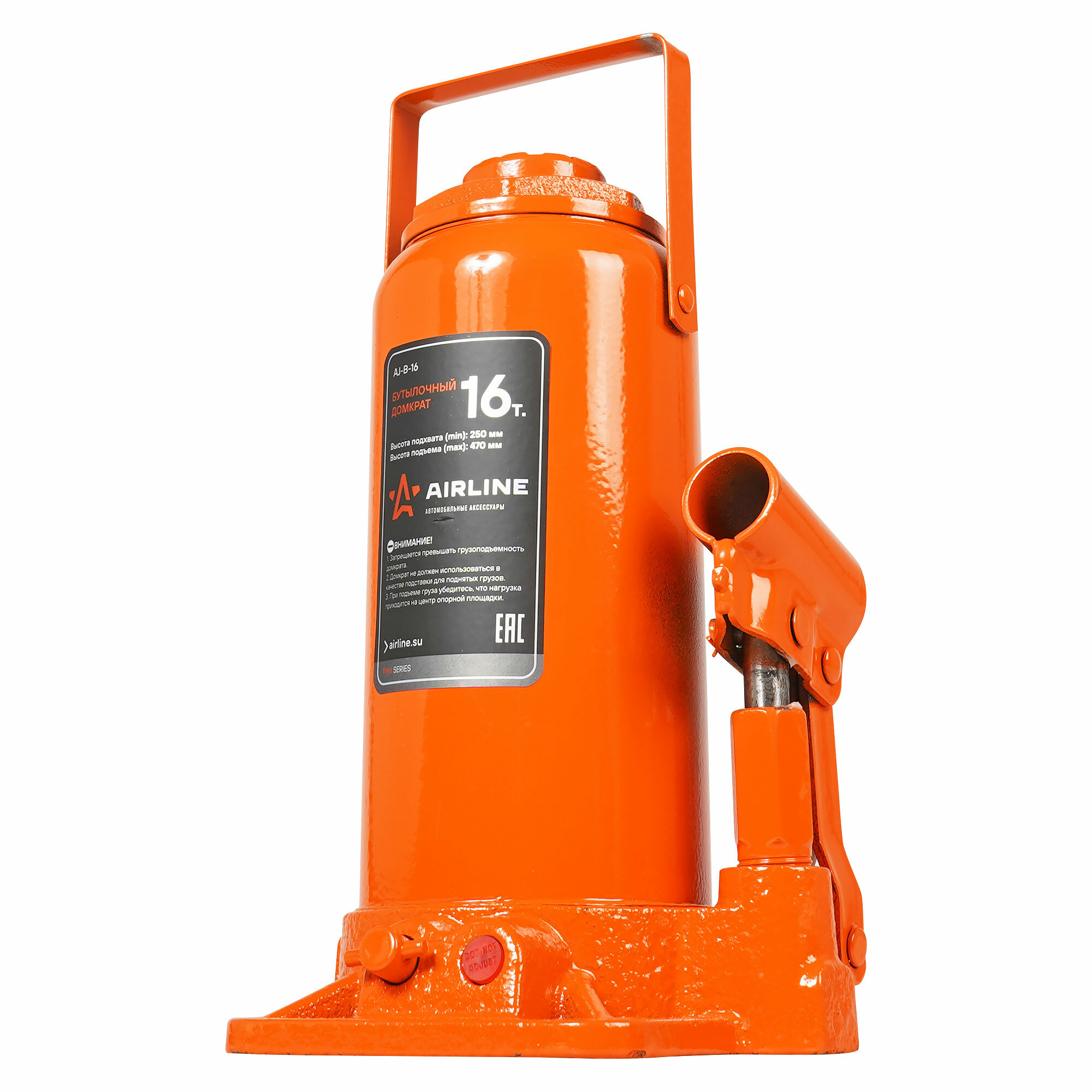 Домкрат бутылочный 16т PRO (MIN - 250 мм, MAX - 470 мм) (AJ-B-16)