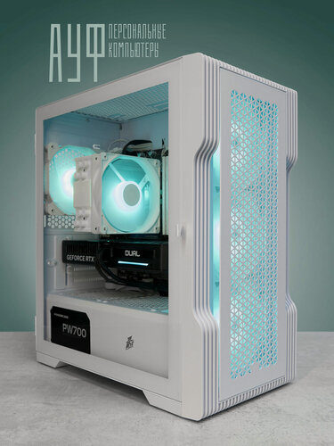 Изображение товара Компьютер АуфПК i5-12400f, RTX 3060ti, 32Gb DDR4, 250Gb SSD, игровой, белый T3 с управляемой подсветкой ARGB