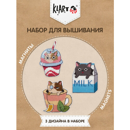 фото Набор для вышивания klart 8-553 "магниты. коты прохладительные"