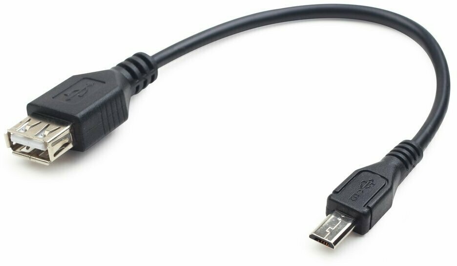 Набор из 3 штук Кабель USB 2.0 OTG Cablexpert A-OTG-AFBM-03 USBAF/MicroBM, 0.15 м, удлиненный разъем micro USB - 9мм, пакет