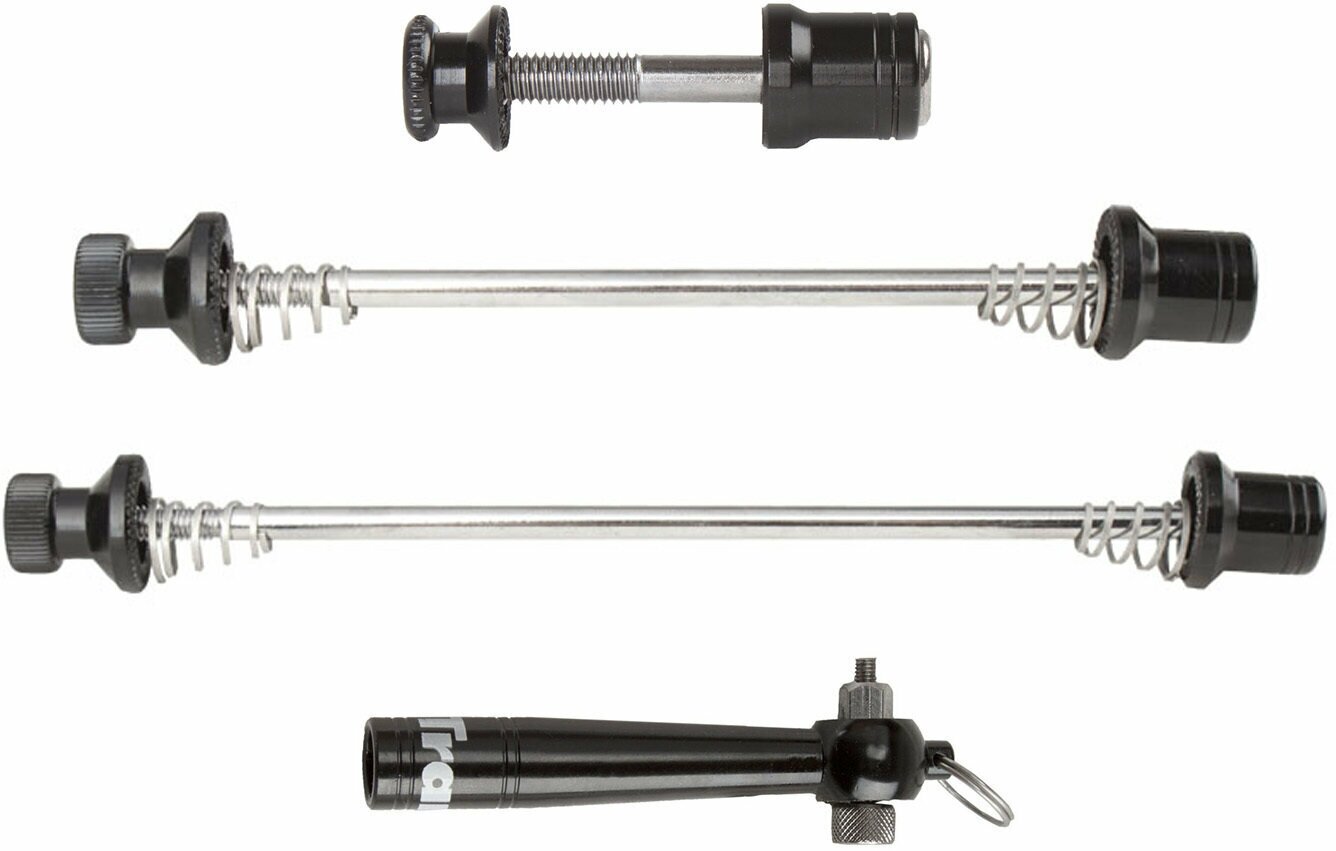 Эксцентрики "секретки"+ключ передняя(100мм)+задняя(135мм)+подседельный(30мм) алюминиевая черн TRANZX