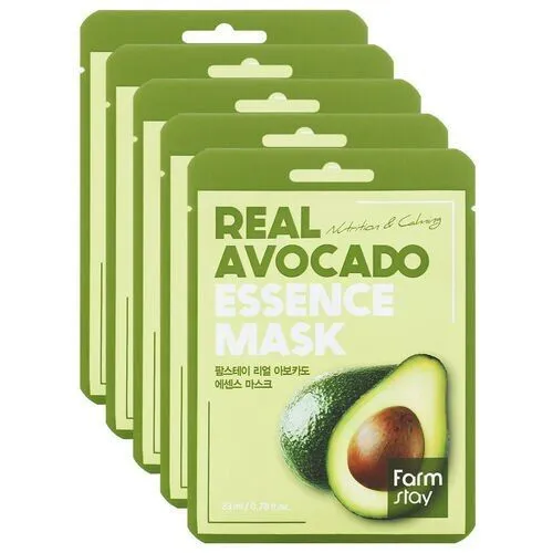 FarmStay Маска тканевая для лица с экстрактом авокадо - Real avocado essence mask 5 шт