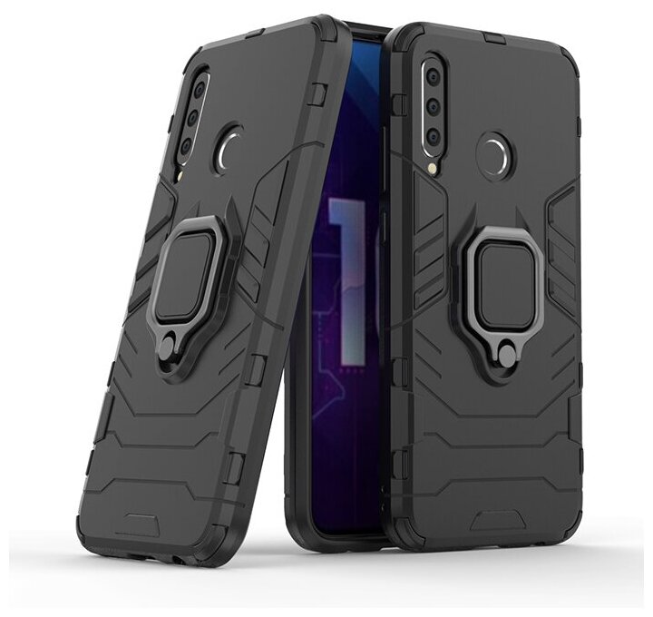 Противоударный чехол с кольцом Panther Case для Huawei Honor 10i / 20i черный