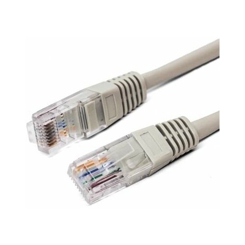 Патч-корд U/UTP 5e кат. 3м Filum FL-U5-C-3M 26AWG(7x0.16 мм), кабель для интернета, чистая медь, PVC, серый