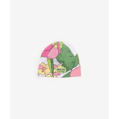 Шапка трикотажная с цветочным принтом Gulliver, для девочек, размер 48, мод 12331GBC7303