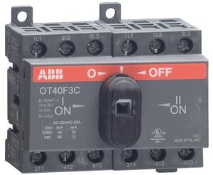 OT40F3С Реверсивный рубильник 3-полюсный 40А ABB 1SCA104913R1001