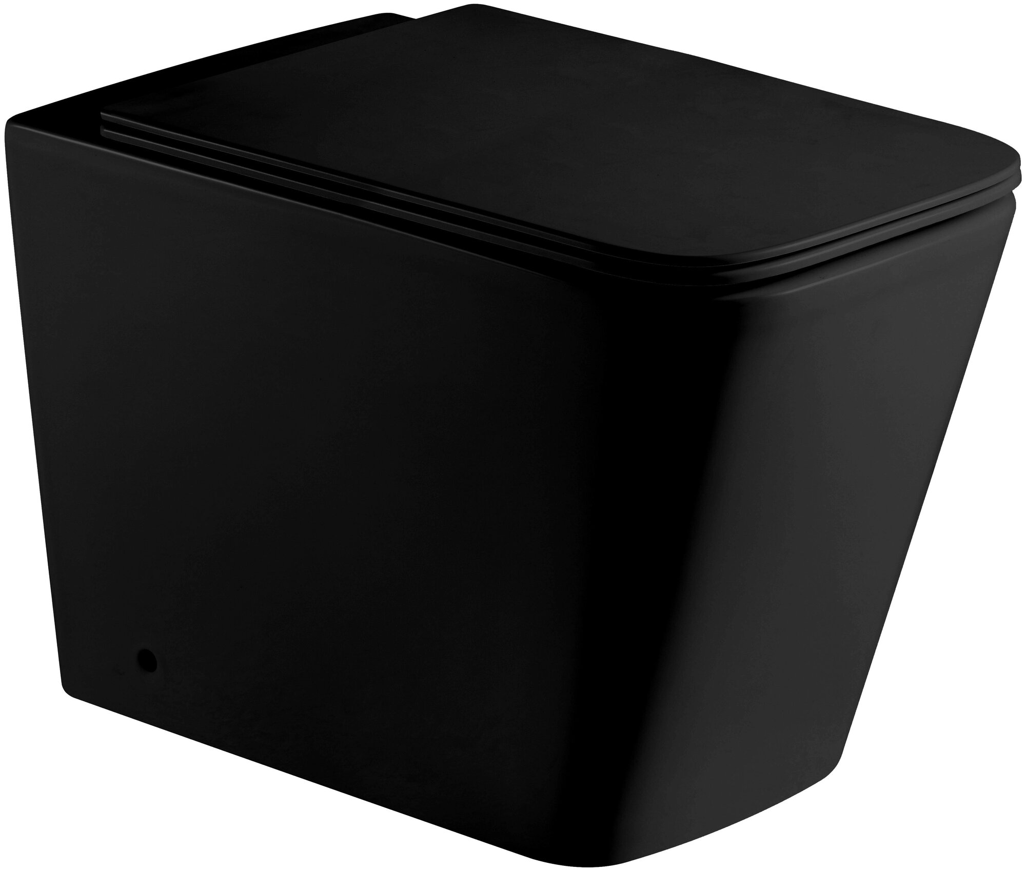 Унитаз WeltWasser Gelbach 002 MT-BL 10000003698 приставной Черный матовый с сиденьем Микролифт - фотография № 1