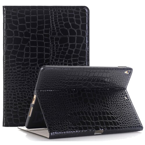 фото Чехол-футляр mypads для планшета apple ipad pro 12.9 (2020) из лаковой рельефной кожи под крокодила брутальный черный