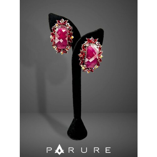 Серьги с подвесками PARURE, искусственный камень, розовый