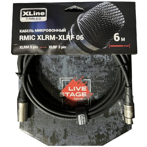 Кабель аудио 1xXLR - 1xXLR Xline Cables RMIC XLRM-XLRF 06 6.0m кабель аудио 1xxlr 1xxlr xline cables rmic xlrm xlrf 03 3 0m