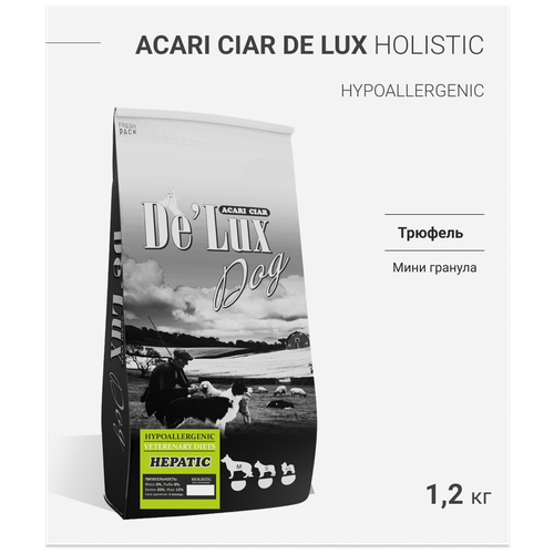 Сухой корм для собак ACARI CIAR De`Lux HYPOALLERGENIC HEPATIC 1,2кг S гранула onlylife матча зелёная источник антиоксидантов 100 г