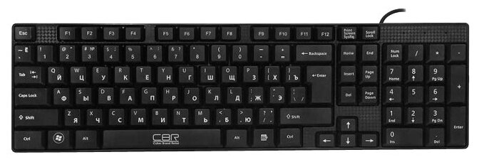 Клавиатура CBR KB 110, USB, чёрная. Классическая раскладка. 102 клавиши. Переключение языка 1 кнопкой