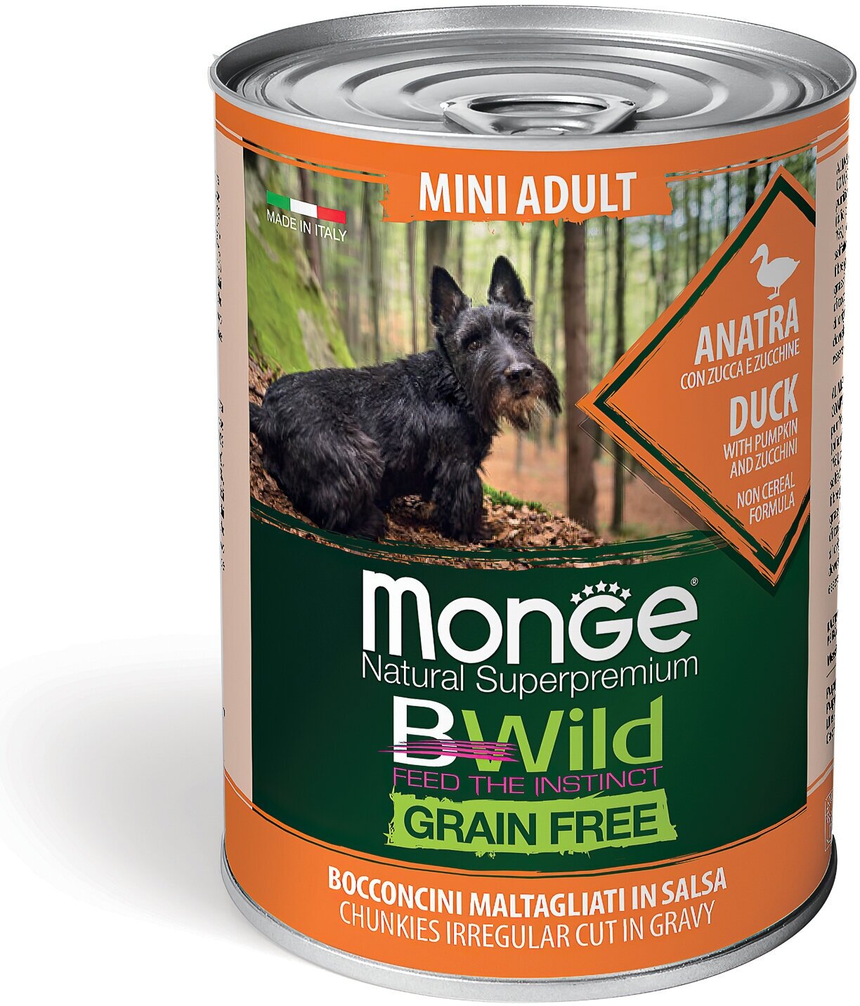     Monge Dog BWILD Grain Free Mini Adult ANATRA, , ,  ,  , 3 .  400  (  )