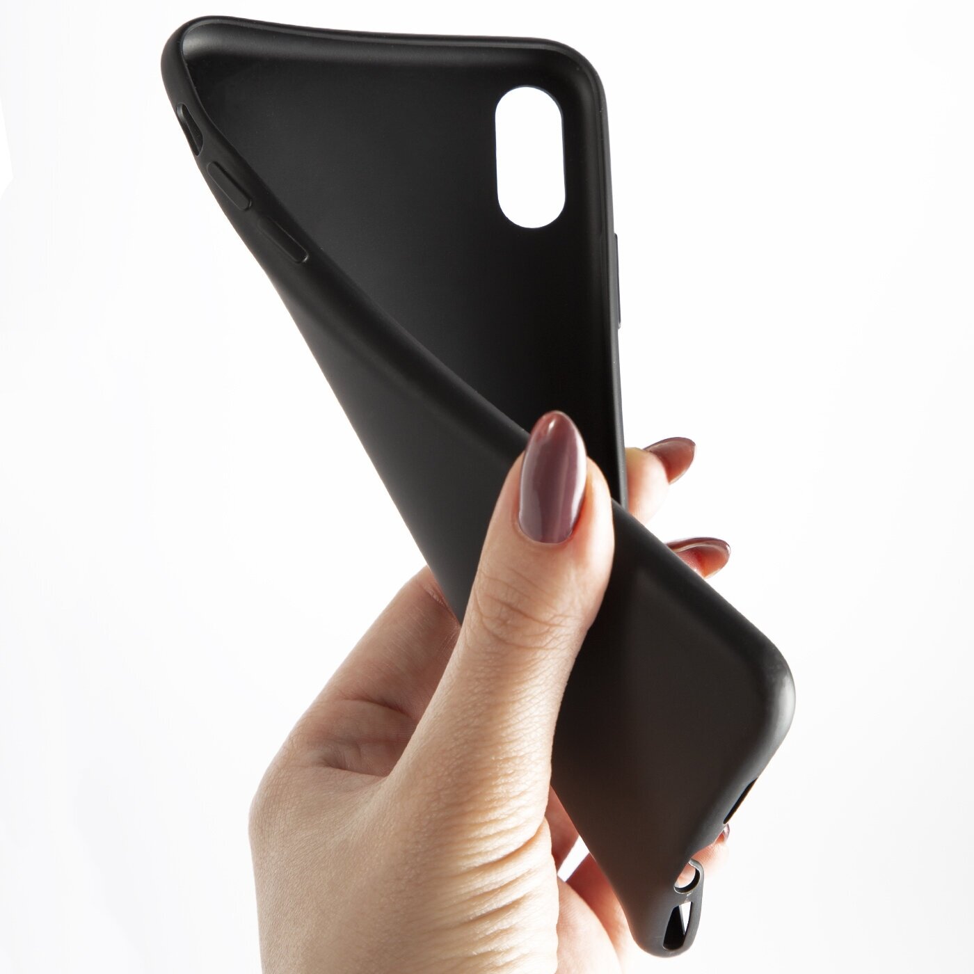 Чехол mObility софт тач для iPhone XS Max (черный) УТ000020648 - фото №3