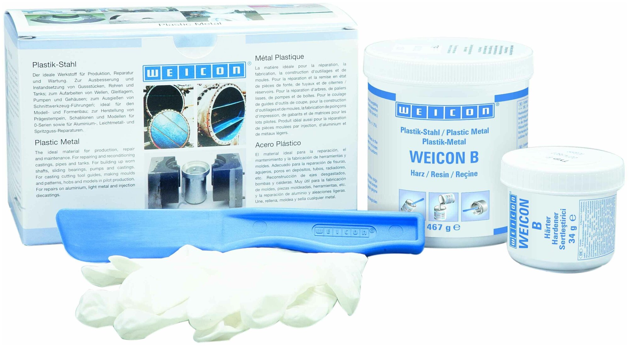 WEICON B (0,5 кг) Эпоксидный композит жидкий, наполненный сталью
