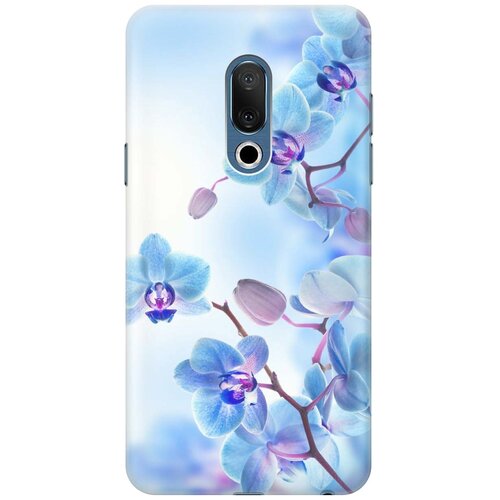 фото Cиликоновый чехол на meizu 15 / мейзу 15 с принтом "голубые орхидеи" gosso