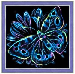 Алмазная живопись Набор алмазной вышивки Неоновая бабочка (АЖ-1713) 25х25 см