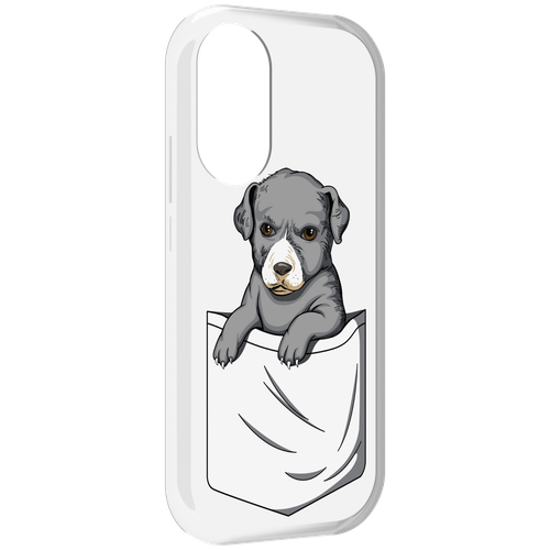 Чехол MyPads собачка в кармане для Honor X7 задняя-панель-накладка-бампер