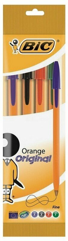 Ручки шариковые BIC "Orange", набор 4 цвета, узел 0,8 мм, линия 0,3 мм, пакет, 8308541