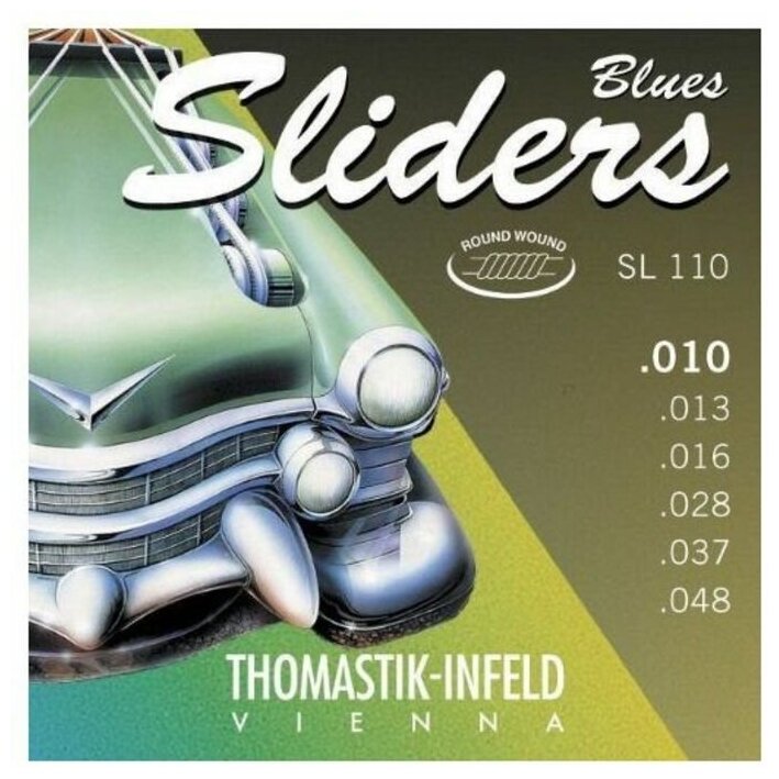 Thomastik SL110 Blues Sliders Комплект струн для электрогитары, Med.Light, сталь/никель, шелк, 10-48