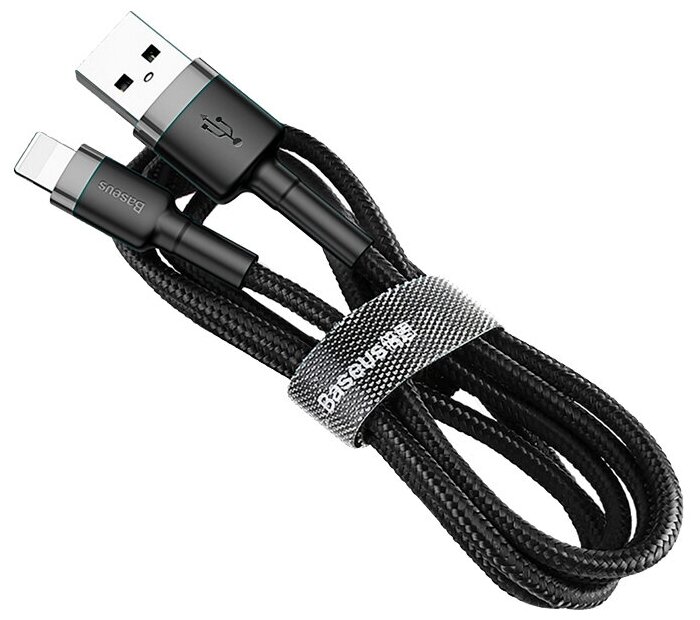 Кабель Baseus USB - Lightning 2.4A, 1м, черный-серый (CALKLF-BG1)